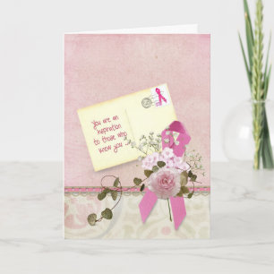 Tarjeta Cinta rosa Inspiradora