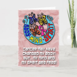 Tarjeta Cinta rosa: mariposas espíritu de mente corporal