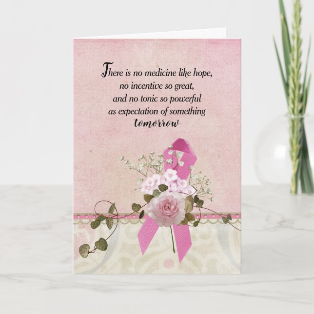 Tarjeta Cinta rosa para el cáncer de mama (Anverso)