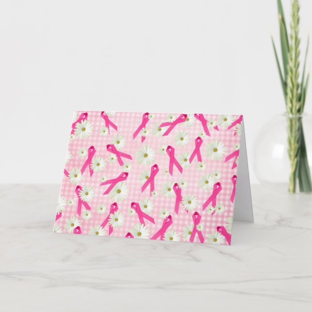 Tarjeta cinta rosa para sobreviviente de cáncer de mama (Anverso)