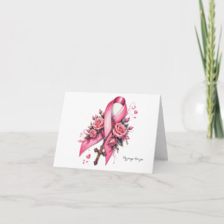 Tarjeta Cinta Rosa Personalizada Con Oración Rosaria