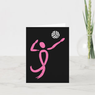 Tarjeta Cinta rosada de voleibol Cinta rosa Cáncer de Mama