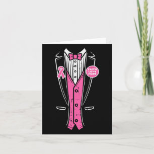 Tarjeta Cinta Tuxedo Concienciación sobre el Cáncer de Mam