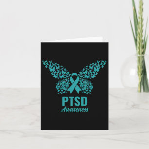 Tarjeta Cinta verde azulada Con Mariposas - Conciencia Del