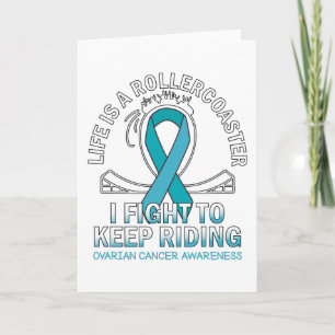 Tarjeta Cinta verde azulada para la conciencia del cáncer