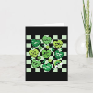 Tarjeta Cinta verde del corazón lindo problemas de salud m