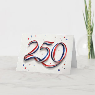 Tarjeta Cinta y estrellas patrióticas del 250 cumpleaños d