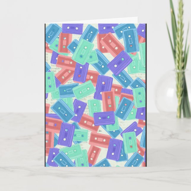 Tarjeta Cintas Pastel Cassette - Música estética de los añ (Anverso)