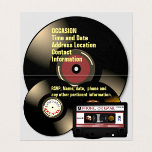 Tarjeta Cintas y discos de mezcla retro de los 80