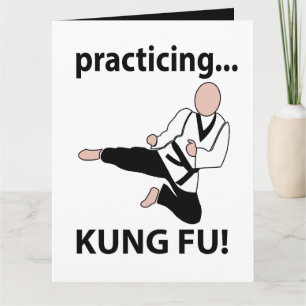 Tarjeta Cinturón Negro de Artes Marciales Kung Fu
