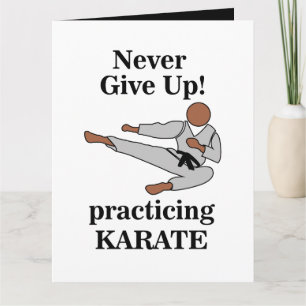 Tarjeta Cinturón Negro de Karate Nunca te Rindas Artes Mar