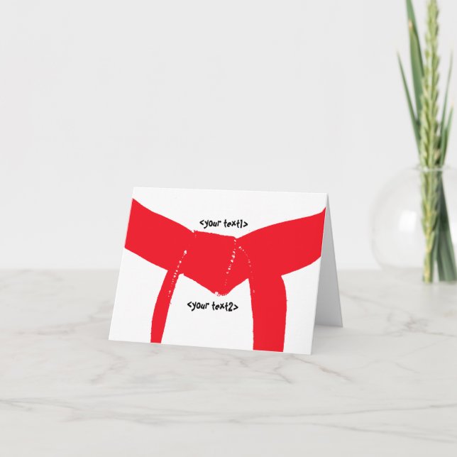 Tarjeta Cinturón rojo de artes marciales (Anverso)
