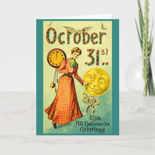 Tarjeta  circa 1905 October 31 with Halloween Greetings (Anverso)