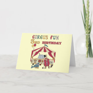 Tarjeta Circo 3 camisetas de cumpleaños y regalos