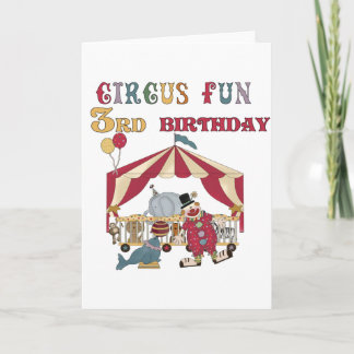 Tarjeta Circo 3 camisetas de cumpleaños y regalos