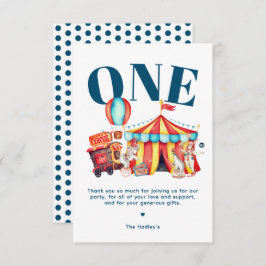 Tarjeta Circo de Carnaval Big Top Blue Gracias