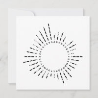 Tarjeta circular de código Morse A–Z y 0–9 minimal