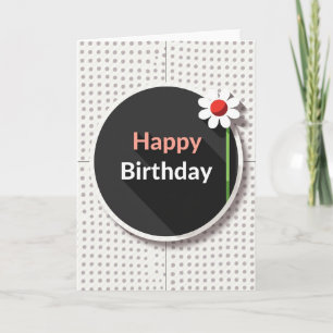 Tarjeta circular de cumpleaños floral