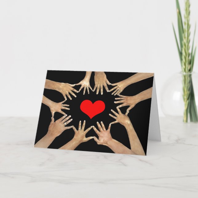 Tarjeta Círculo de amigos con mensaje inspirador (Anverso)