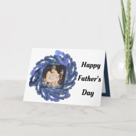 Tarjeta Círculo de arte fractal azul Marco Feliz Día del P