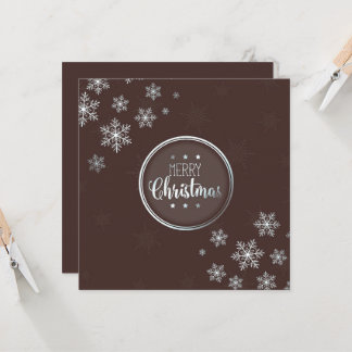 Tarjeta Círculo de copos de nieve Feliz Navidad