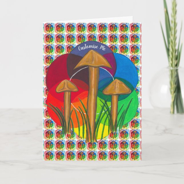 Tarjeta Círculo de hongos - Pintura acrílica (Anverso)