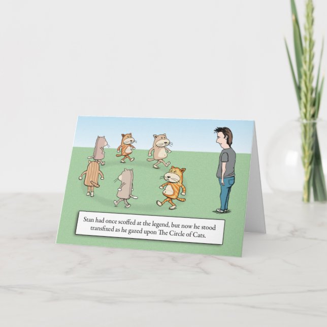 Tarjeta Círculo divertido de gatos Cumpleaños (Anverso)