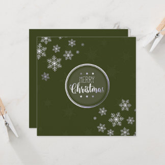 Tarjeta Círculo Feliz Navidad Copos de Nieve
