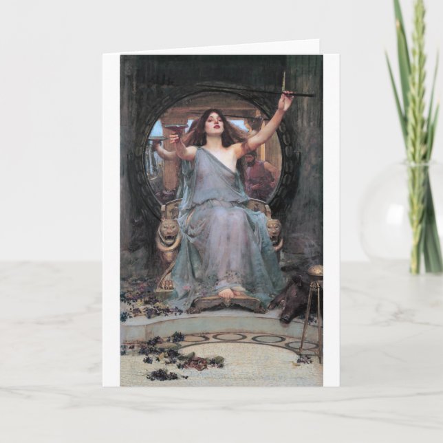 Tarjeta Círculo ofreciendo la copa a Odysseus, Waterhouse (Anverso)