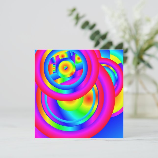 Tarjeta Círculos de color (Anverso de pie)