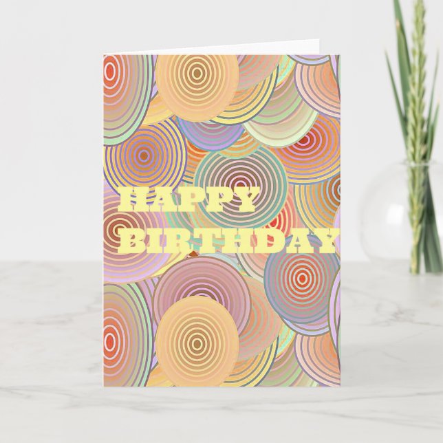Tarjeta Círculos de cumpleaños felices (Anverso)