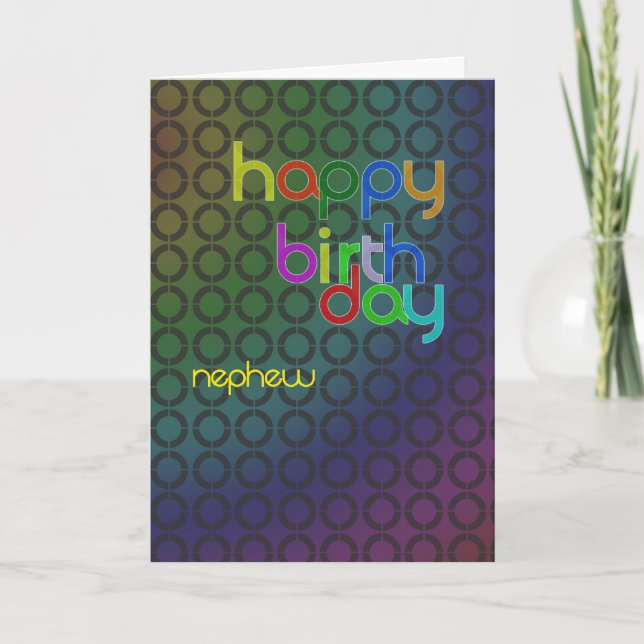 Tarjeta Círculos de cumpleaños para el sobrino (Anverso)