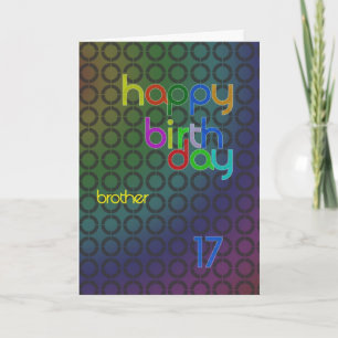 Tarjeta Círculos de cumpleaños para hermano de 17 años