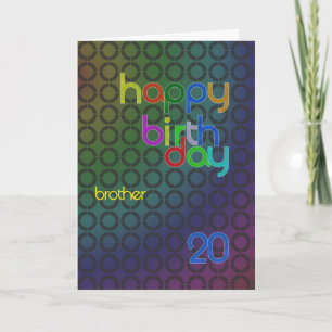 Tarjeta Círculos de cumpleaños para hermano de 20 años
