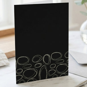 Tarjeta Círculos de garabatos blancos minimalistas sobre n