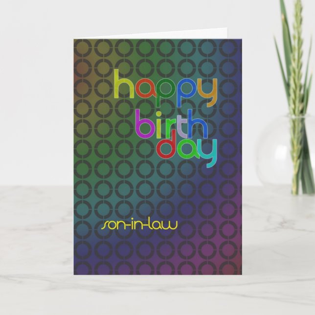 Tarjeta Círculos del cumpleaños para el yerno (Anverso)