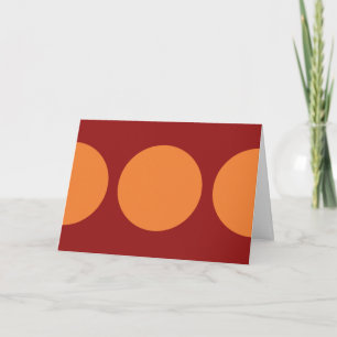 Tarjeta Círculos naranjas en rojo