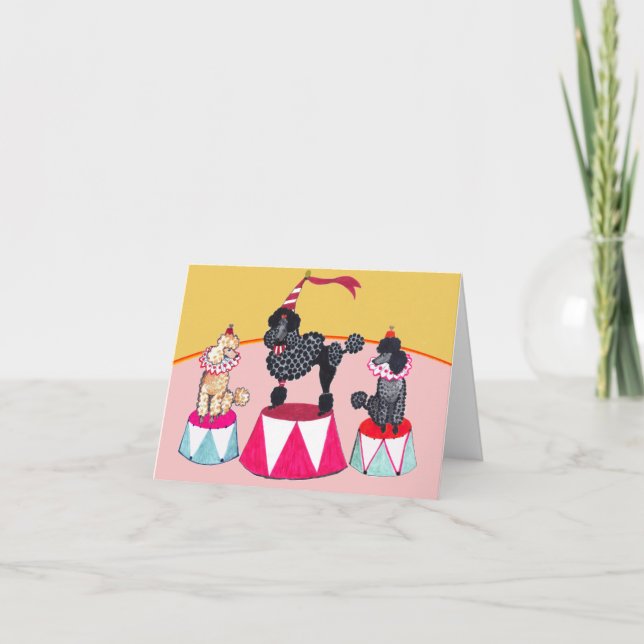 Tarjeta Circus Poodles Notecard de Addie (Anverso)