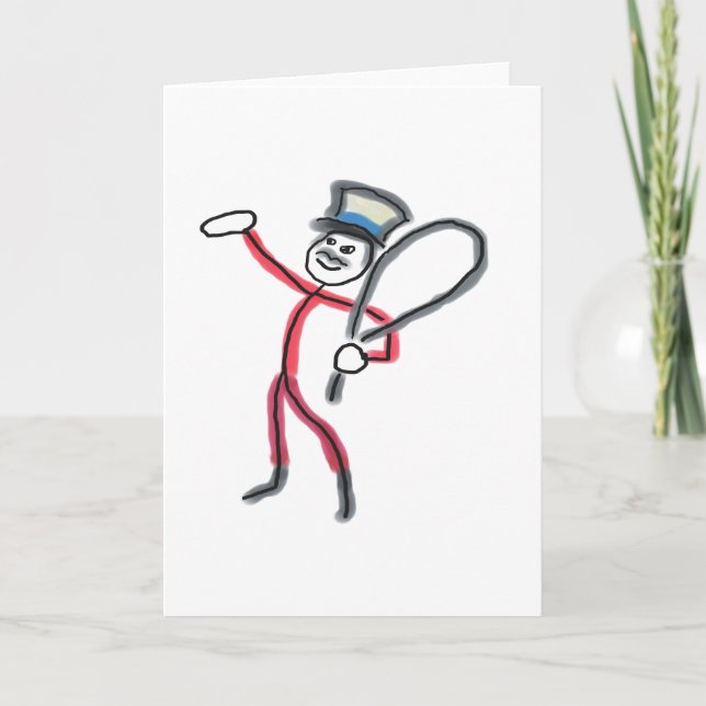 Tarjeta Circus Ringmaster Stickman (Anverso)