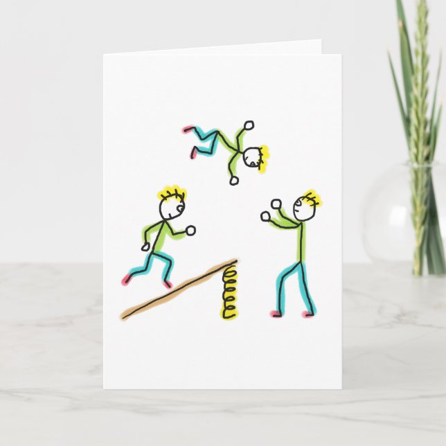 Tarjeta Circus Stickmen Acrobats (Anverso)
