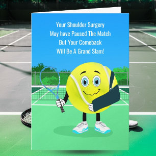Tarjeta Cirugía de Hombro de Pelota de Tenis de Dibujos An
