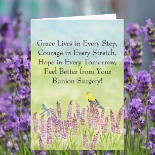 Tarjeta Cirugía de juanete Sentirse Mejor Gold Finch, Lava