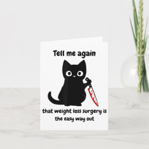 Tarjeta Cirugía de pérdida de peso de gato enojado Cirugía