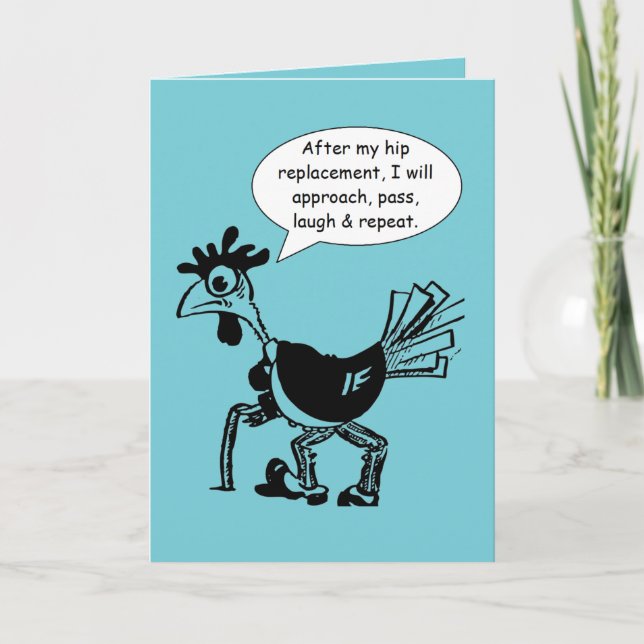 Tarjeta Cirugía de reemplazo de cadera - Cita divertida (Anverso)