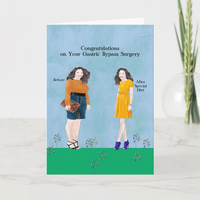 Tarjeta Cirugía gástrica de derivación antes y después de  (Anverso)