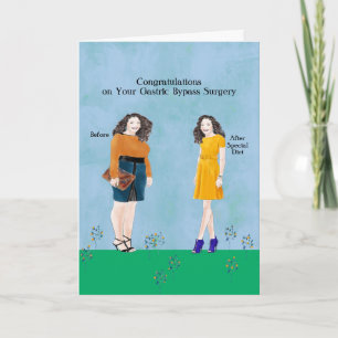 Tarjeta Cirugía gástrica de derivación antes y después de