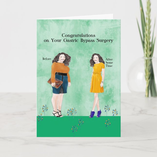 Tarjeta Cirugía gástrica de derivación antes y después de  (Anverso)