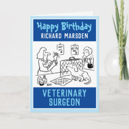Tarjeta Cirujano veterinario feliz cumpleaños