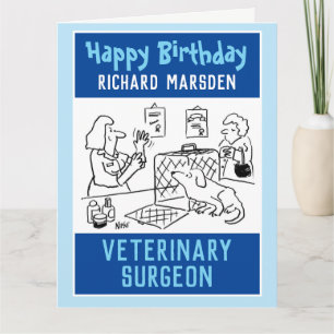 Tarjeta Cirujano veterinario feliz cumpleaños