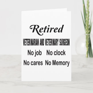 Tarjeta Cirujano veterinario y veterinario jubilado ningún